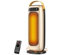 Chauffage d'appoint 1500W PTC, 35dB Silencieux & Puissant, 4 Modes Économie d'Énergie, 110°Oscillation, Minuterie 1-10H, Anti-Surchauffe & Chute, Portable Chauffage Soufflant pour Salon/Bureau/Chambre