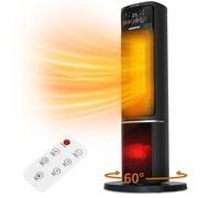 Chauffage d'appoint, 2000W, Céramique PTC, Minuterie 12h,Ultra Silencieux, Affichage LED, 5 Mode,ECO,Télécommande, Oscillation à 60°