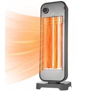 Chauffage d'appoint 900W Oscillant 120°, Radiateur Tour Électrique 2 Niveaux 450/900W, Sécurité Anti-Basculement