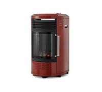 Chauffage d'appoint à gaz Volga Rouge Brique - - Effet feu de cheminée - 6 puissances de chauffe Thermostat - jusqu'à 40 m²