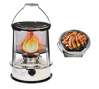 Chauffage d'appoint à pétrole domestique, réchaud de camping 2 en 1, chauffage de tente sans électricité, chauffage d'urgence pour terrasse, acier inoxydable, sûr et durable (Dimensions : 6L/l) (