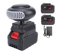 Chauffage D'appoint alimenté par Batterie, Chauffage Voiture Portable Sans Fil, avec Deux Batteries et un Chargeur, Chauffage Rapide,Dégivrage, Désembueur,Pour Maison,Bureau, Suv,Bureau (96V)