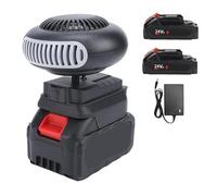 Chauffage D'appoint alimenté par Batterie, Chauffage Voiture Portable Sans Fil, avec Deux Batteries et un Chargeur, Chauffage Rapide,Dégivrage, Désembueur,Pour Maison,Bureau, Suv,Bureau (24V)