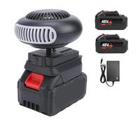 Chauffage D'appoint alimenté par Batterie, Chauffage Voiture Portable Sans Fil, avec Deux Batteries et un Chargeur, Chauffage Rapide,Dégivrage, Désembueur,Pour Maison,Bureau, Suv,Bureau (48V)