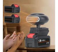 Chauffage D'appoint Alimenté par Batterie Rechargeable, Chauffage Voiture Sans Fil Portable, Dégivrage Rapide Désembueur, pour Camping-car, Maison, Bureau, Atelier (Deux batteries)