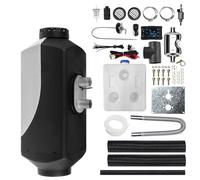 Chauffage d'appoint diesel 12 V 5 kW, avec télécommande et écran LCD, pour camping-cars, camions, bus, bateaux, voitures de tourisme, caravanes et véhicules de loisirs (noir et gris, 5 kW, 10 L)