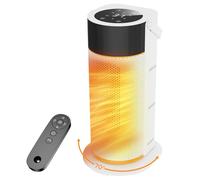 Chauffage d'Appoint Économe Blanc - 2000W PTC Céramique, 4 Niveaux de Puissance, Télécommande, Oscillation à 70°, Sécurité Anti-chute et Surchauffe, Chauffage Électrique pour Chambre/Salon/Bureau