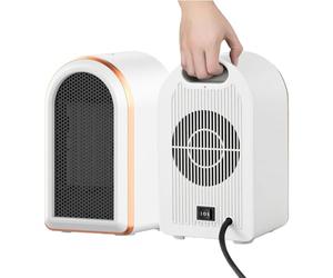 Chauffage d'appoint Electrique Economique Portable, Mini Radiateur Soufflant Mobile PTC Ceramique, 1200W/800W Silencieuse Chauffage Cinétique,Chauffage Petit Plug in Dumping Surchauffe Protection