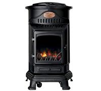 Chauffage d'appoint gaz Provence 3 KW Noir mat Effet poêle à bois