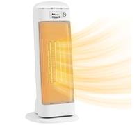 Chauffage d'appoint - HOMCOM - céramique - 2000 W - 4 modes, thermostat réglable, oscillation 55° - ABS et PA - 20x20x49cm - blanc