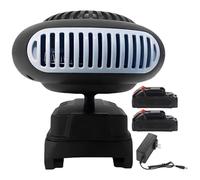 Chauffage d'appoint portable alimenté par batterie, fonctionne sur piles, chauffage à piles rechargeables pour désembuage de fenêtre de voiture, avec 1/2 batterie de 1500 mAh, pour le camping à