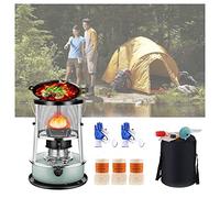 Chauffage d'appoint portable au kérosène, non électrique, économe en combustible et sans fumée, brûleur à convection au kérosène 4,5 L 9000 BTU avec sac de rangement + chauffage à kérosène à 3 mè