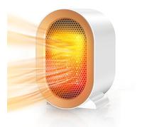 Chauffage d'appoint, Radiateur Electrique 800/1200W, Mini Chauffage Soufflant Ceramique, Protection Contre Surchauffe & Anti-Basculement, 2 Modes de Chauffage, Salle de Bain Maison Bureau
