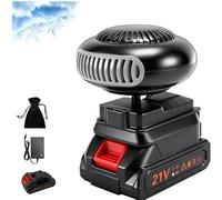 Chauffage D'appoint Sur Batterie, 1500 Mah Chauffage a Batterie, Chauffages De Voiture Portable Sans Fil, Démisteur Anti-Chute Avec 2 Ports USB, Pour Le Camping, Les Tentes (A:Une batterie)