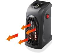 Chauffage d'appoint sur Prise pour salle de bain - Mini chauffage pour prise murale 400 W, céramique, thermostat 15-32 °C, minuteur 12 h, écran LED, 2 vitesses, faible consommation