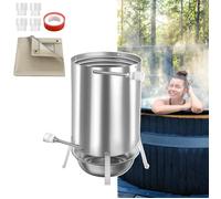 Chauffage de piscine - NAIZY - Baril en Acier Inoxydable - 30x52x40 cm - Écologique - Économies d'énergie