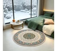Chauffage de sol infrarouge radiant, tapis chauffant électrique rond | Grand tapis chauffant avec température et minuterie réglables, idéal pour la salle de jeux, la chambre(A,180x180cm)