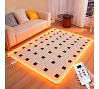 Chauffage de sol radiant infrarouge, tapis chauffant, moquette chauffante électrique avec minuterie et chauffe rapide, pour la maison, le bureau ou la salle de jeux.(50x100CM)