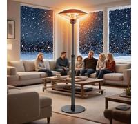 Chauffage de terrasse électrique sur pied, 1500 W/3000 W, étanchéité IP44, grand radiateur d'appoint avec télécommande, 3 niveaux de chauffage et minuterie, pour terrasses de restaurant