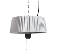 Chauffage de Terrasse en Acier Aluminium Suspendu Pendant Halogène Électrique 1500 W Accessoire de Jardin Gris Clair Ascea