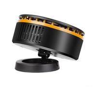 Chauffage de voiture 12 V pour dégivrage et désembuage du pare-brise avec rotation réglable à 360 degrés et ventilateur et chauffage double fonction (noir-jaune)