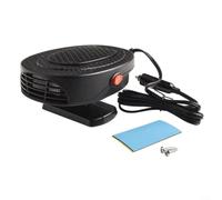 Chauffage de voiture portable 12 V 150 W Désembuage Désembuage Chauffage rapide Souffleur d'air pour camion, van, SUV, pare-brise Design compact 16 x 7 cm