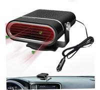 Chauffage de voiture portable 150 W 12 V 2 en 1, ventilateur de chauffage/refroidissement, désembuage voiture, dégivreur rapide, pare-brise rotatif à 360 ° pour camion, camping-car