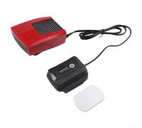 Chauffage de voiture portable, désembueur rotatif à 360 ° avec deux ports USB, pour batterie au lithium 18 V - Adaptateur de dégivrage de véhicule en ABS rouge + noir pour voiture et extérieur