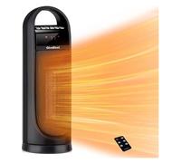 Chauffage d'espace de 24 pouces, chauffage électrique portable à chauffage rapide avec télécommande et minuterie, surchauffe et basculement de sécurité(Style C - 22in - Bla)