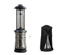 Chauffage écoénergétique, chauffage de terrasse à gaz - Chauffage d'extérieur sur pied de 188 cm avec housse anti-poussière - Arrêt automatique, allumage simple, roues et réservoir intégré à