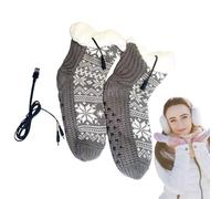Chauffage électrique | Chaussettes électriques chauffantes à piles USB avec motif de neige | Design thermique pour un maximum de confort des pieds à des températures dures Unisexe | Idéal pour les
