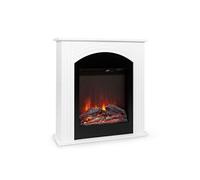 Chauffage électrique - Elbrus - Fausse cheminée - 2000W - Eclairage LED - Télécommande - Blanc