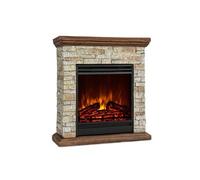 Chauffage électrique - Etna - Fausse cheminée - 1800W - Minuteur - Télécommande - Polystone - Beige