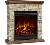 Chauffage électrique - Klarstein Etna - Fausse cheminée - 1800W - Minuteur - Télécommande - Polystone - Beige Marron G