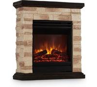 Chauffage électrique - Klarstein Kaprun - Fausse cheminée - 1800W - Télécommande - Pierre polystone - Beige G