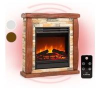 Chauffage électrique - Klarstein Lienz - Fausse cheminée - 1800W - Télécommande - Polystone - Rouge/Brun Marron G