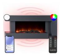 Chauffage électrique - Klarstein Studio Light & Fire 2 smart - Fausse cheminée - 1000/2000W - Connecté - Minuteur - Noir Noir G