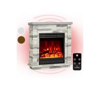 Cheminée électrique - Klarstein Lienz - 1800/900 W - Flammes LED - Gris