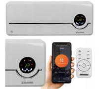 Chauffage électrique mural wifi 2000w, rideau d'air en céramique, application lcd + télécommande blanc