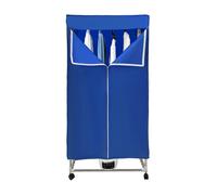Chauffage électrique Séchoir à linge pliable avec roulettes écran tactile 70x50x150cm bleu