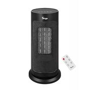 Chauffage électrique SIRGE Vulcano 2000 W, PTC, soufflant, convecteur oscillant, avec télécommande et manuel, affichage de la température réglable de 15 °C à 40 °C, minuterie, double protection, noir