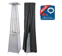 Chauffage extérieur gaz FAVEX - Pyramide - Gris - Housse de protection incluse