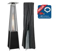 Chauffage extérieur gaz FAVEX - Pyramide - Noir - 13 kW - Housse de protection