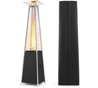Chauffage Extérieur Gaz Pyramidal 14kW COSTWAY-Roulettes-Thermocouple,Système de Sécurité-Housse de Protection-Propane,Butane