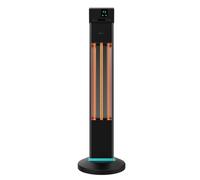 Cecotec Chauffage électrique extérieur sur pied ReadyWarm 2000 Power Tower. 2000 W à 3 niveaux, Technologie halogène, Protection IP34, Télécommande et Écran, Zone de couverture 10 m2