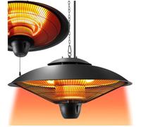 Chauffage extérieur - TECTAKE - Radiateur infrarouge SOLARIS ORBIT 2500W boîtier en aluminium, 2 niveaux de puissance - Noir