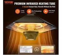 Chauffage extérieur terrasse 2000 W radiateur infrarouge de plafond suspendu électrique avec télécommande protection IP34 chaîn…