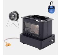 Chauffage Gaz 1900 W Chauffage Terrasse Pellet Fabriqué en Acier Inoxydable Vitre Vitrée for Observer La Flamme Idéal for Terrasse & Jardin 18 X 14,3 X 17 Cm