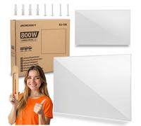 Berdsen Chauffage infrarouge, 800 W, plaque chauffante pour chambre à coucher et bureau, économe en énergie, protection contre la surchauffe, chauffage infrarouge, blanc