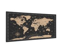 Chauffage infrarouge - Klarstein Wonderwall Air Art Smart - Connecté - Motif : Carte nocture cadre noir - 120x 60cm - 700W